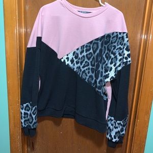 Shein cheetah block sweater